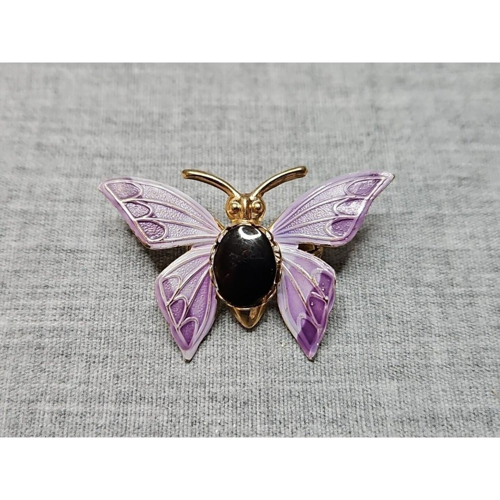 Vintage Purple Butterfly Pin Pinback Brooch, 1.5''
